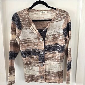 Vintage Norm Thompson Crochet Knit Sweater Small